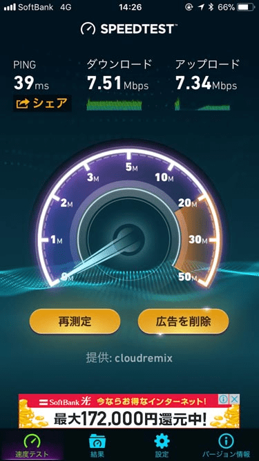 b-mobile Sの速度の画像