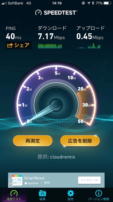 U-mobile Sの速度の画像